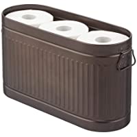 mDesign Portarrollos para papel higiénico con capacidad para 6 rollos de repuesto – Soporte de metal móvil para papel…